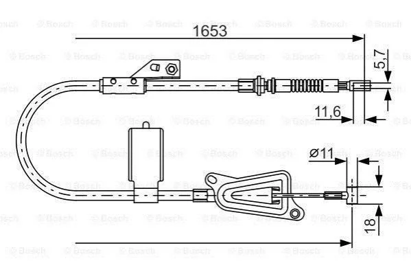 <strong>NISSAN Трос ручного тормоза лев.Almera 01- ABS BOSCH 1987477915 (фото 1)</strong>