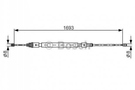 Трос ручного гальма BOSCH 1 987 477 993