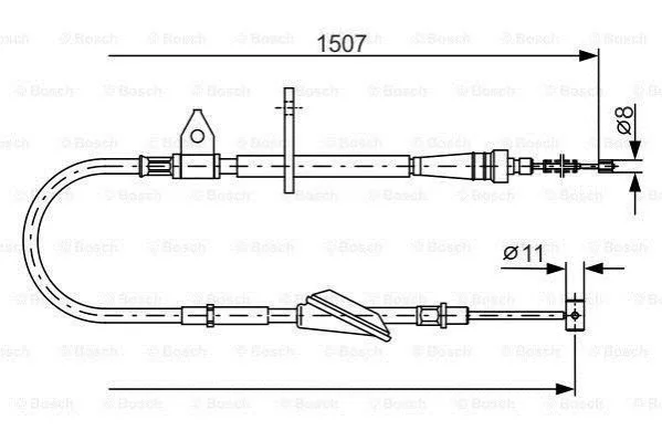 <strong>Трос ручного тормоза прав. OPEL Agila BOSCH 1987477995 (фото 1)</strong>