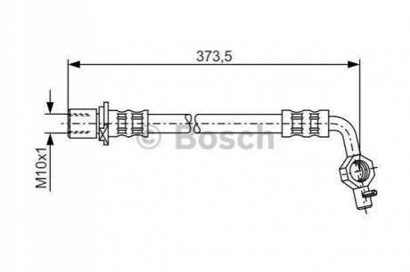 Шланг торм. пер. лев. TOYOTA HIACE -04 BOSCH 1987481040 фото товару