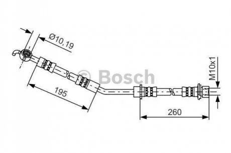 Шланг торм. пер. лев. TOYOTA YARIS -12 для BOSCH 1987481407 фото товару