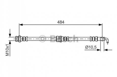 FORD шланг гальмівний передн. RANGER 05- BOSCH 1987481602 фото товара