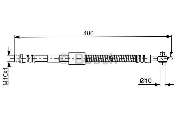 <strong>Шланг торм. пер. лев. CITROEN C4 -17 BOSCH 1987481686 (фото 1)</strong>