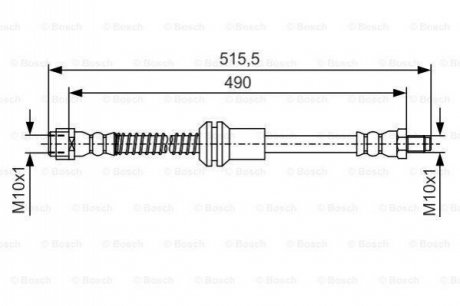 Шланг тормозной передн. GLK-CLASS 08- BOSCH 1987481721 (фото 1)
