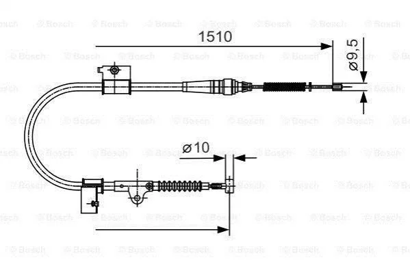 <strong>NISSAN Трос ручного тормоза лев. TERRANO II 93- BOSCH 1987482050 (фото 1)</strong>