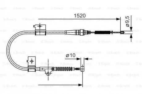 NISSAN Трос ручного тормоза прав. TERRANO II 93- для Nissan BOSCH 1987482051 фото товара