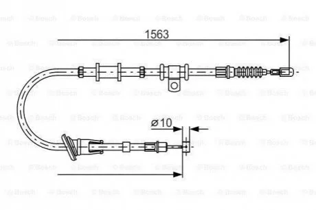 Трос ручного гальма для Mitsubishi BOSCH 1987482064 фото товару