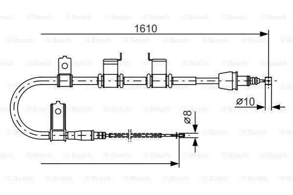<strong>HYUNDAI трос ручного гальма лів.Getz BOSCH 1987482070 (фото 1)</strong>