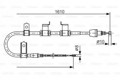 HYUNDAI трос ручного гальма лів.Getz для Hyundai BOSCH 1987482070 фото товару