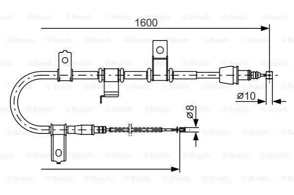 <strong>HYUNDAI Трос тормозной лев. без ABS Getz BOSCH 1987482073 (фото 1)</strong>