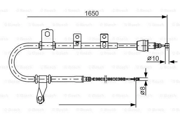 <strong>HYUNDAI Трос ручн.тормоза лев.Matrix 01- BOSCH 1987482074 (фото 1)</strong>