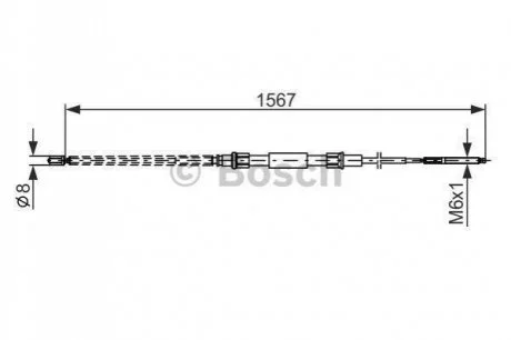 VW Трос ручного тормоза GOLF II 85-91 для BOSCH 1987482104 фото товара