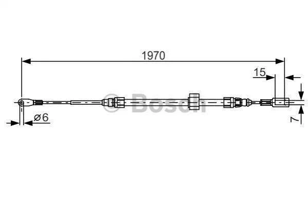 <strong>DB Трос ручн.тормоза передн.Sprinter 97- 1970mm BOSCH 1987482131 (фото 1)</strong>