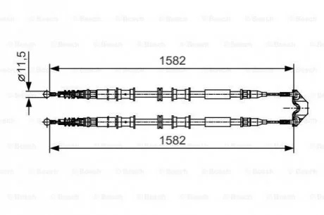 Трос ручного гальма для Opel, Vauxhall BOSCH 1987482138 фото товару