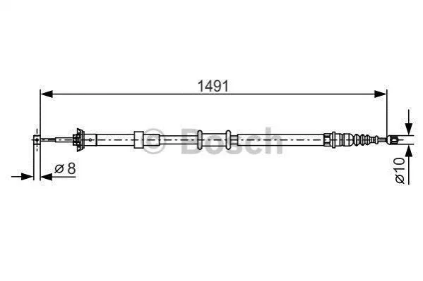 <strong>FIAT трос ручного гальма задн. лів. 500 07- BOSCH 1987482202 (фото 1)</strong>