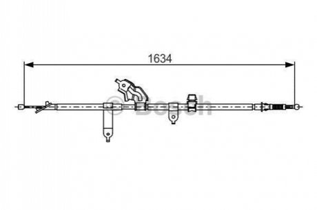 Трос ручного гальм. прав. TOYOTA YARIS -11 BOSCH 1987482222 фото товару