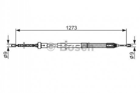 RENAULT Трос ручного тормоза задн. левый Twingo 07- BOSCH 1987482308 (фото 1)