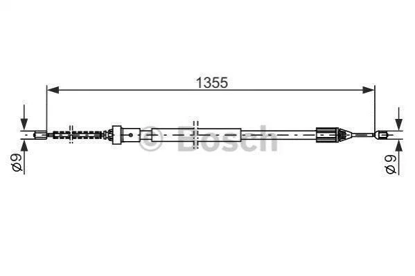 <strong>RENAULT Трос ручного тормоза задн. правый Twingo 07- BOSCH 1987482309 (фото 1)</strong>