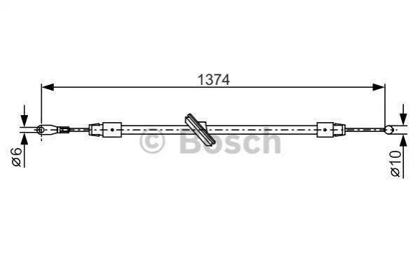 <strong>DB Трос ручного тормоза передн.Sprinter,VW Crafter 06- BOSCH 1987482312 (фото 1)</strong>