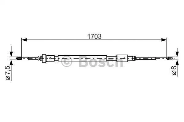 <strong>CITROEN трос ручного гальма 1705/880 мм C3 II, DS3 BOSCH 1987482315 (фото 1)</strong>