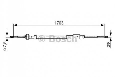 Трос ручного гальма для Citroen BOSCH 1987482315 фото товару