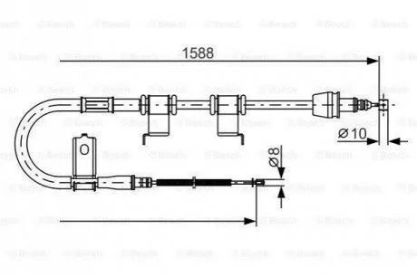 HYUNDAI Трос ручн.тормоа прав.Accent,Kia Rio 05- для KIA, Hyundai BOSCH 1987482359 фото товару