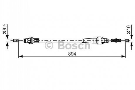 JEEP Трос тормозной лев. Cherokee 95- BOSCH 1987482365