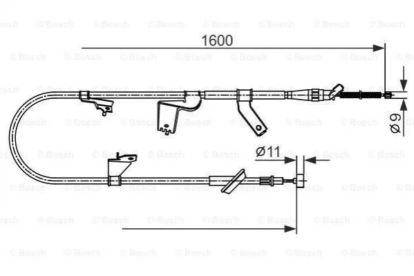 <strong>OPEL Трос ручного тормоза лев. AGILA 08-, SUZUKI SPLASH 08- BOSCH 1987482428 (фото 1)</strong>