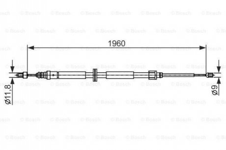 Трос ручного тормоза RENAULT Grand Sceniс III (лев./прав.) BOSCH 1987482432 (фото 1)