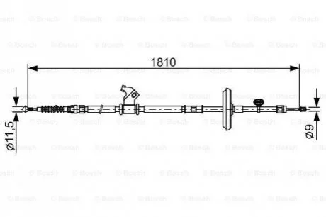 Трос торм лев. CHEVROLET Cruze для Chevrolet BOSCH 1987482507 фото товару