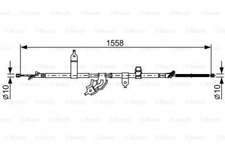 Трос торм лев. TOYOTA YARIS -11 BOSCH 1987482512 фото товара