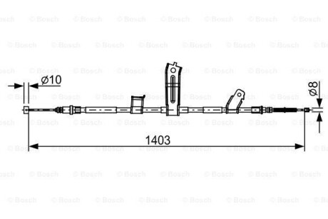 CHEVROLET Трос гальм. задн. лів. SPARK 1.0, 1.2 10- BOSCH 1987482522 фото товара