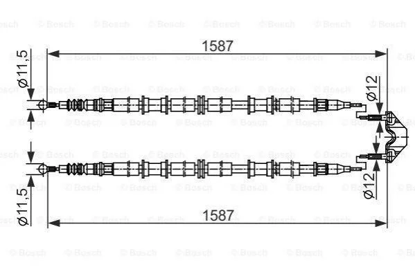 <strong>Трос стоянкового гальма BOSCH 1987482537 (фото 1)</strong>