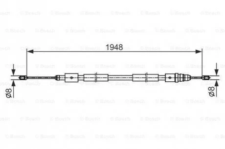 Трос ручного гальма для Citroen BOSCH 1987482541 фото товару