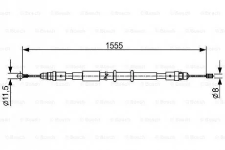 Трос ручного гальма для Renault, Opel BOSCH 1 987 482 552 фото товару