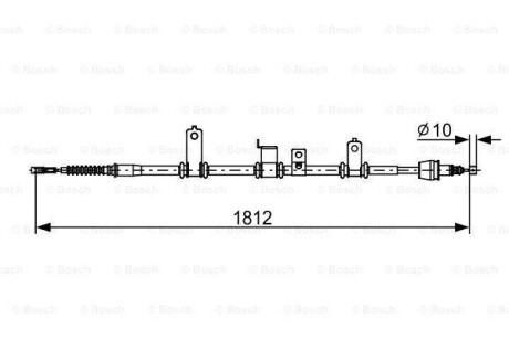 Купить HYUNDAI Трос ручн. гальма прав. Santa Fe II 06- BOSCH 1987482615 по низкой цене в Украине (фото 1)