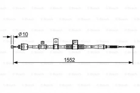 KIA Трос ручн.тормоза лев.Cerato 11/04 - для KIA BOSCH 1987482620 фото товару