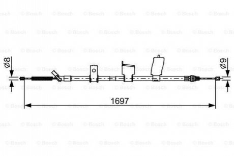 Трос стояночного тормоза BOSCH 1987482627 (фото 1)