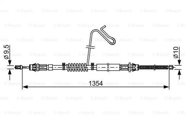 <strong>FORD Трос ручного тормоза Transit прав. 07- BOSCH 1987482711 (фото 1)</strong>