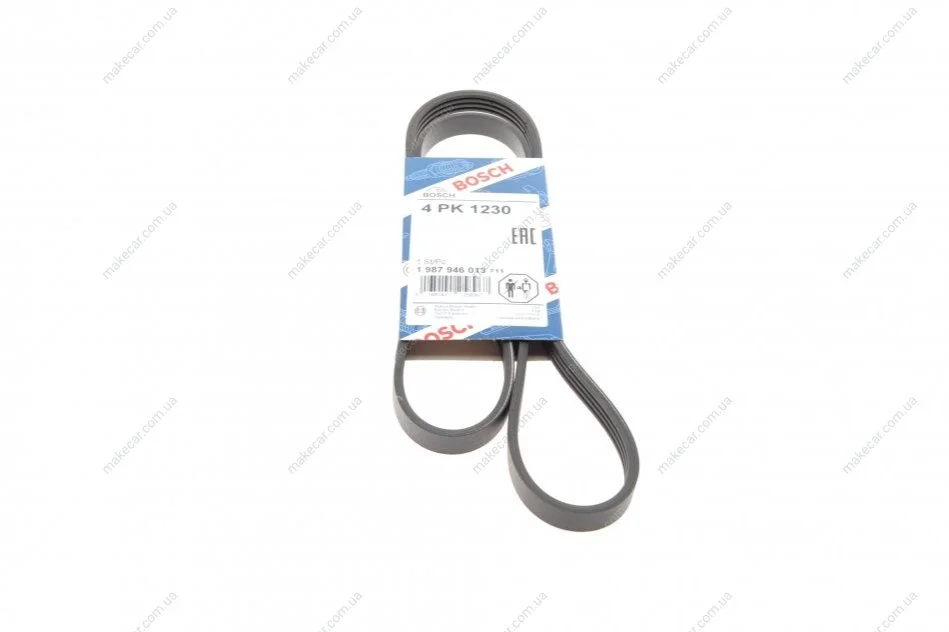 <strong>Ремень П-клиновой 4PK1230 CITROEN BX 1,8/1,9D/DT PEUGEOT 205/309 1,8/1,9D/DT BOSCH 1987946013 (фото 1)</strong>