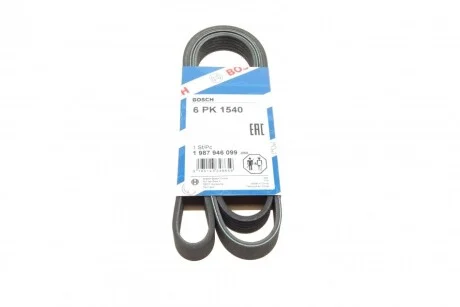 Доріжковий ремінь 6PK1540 для BMW, Toyota, Ford, Vauxhall, Opel BOSCH 1987946099 фото товару