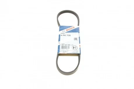 Ремінь п-клиновий 4pk735 DAEWOO Matiz (M100) 0.8 [F8CV] (Вир-во Bosch) для BOSCH 1987947890 фото товару