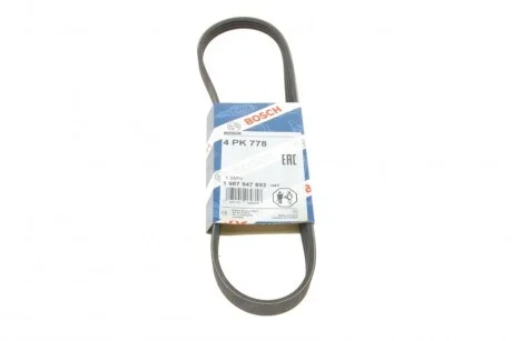 Ремінь п-клинової 4pk778 (вир-во Bosch) для BOSCH 1 987 947 892 фото товару