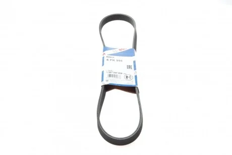 Ремінь поліклиновий 6PK995 для Audi, Seat, Citroen, Peugeot, Fiat BOSCH 1987947939 фото товару