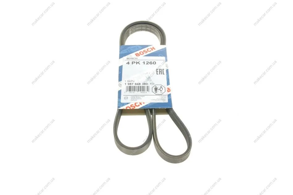 <strong>РЕМІНЬ П-КЛИНОВИЙ 4PK1260 BOSCH 1987948380 (фото 1)</strong>