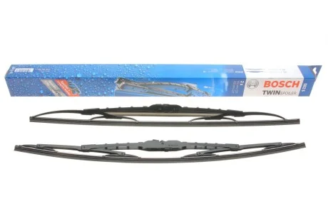 Комплект щіток склоочисника каркасних Bosch Twin Spoiler 550/530 для Peugeot, Renault, Ford, Citroen, Audi BOSCH 3 397 001 582 фото товару