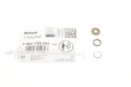 Ущільнення форсунки для BMW, KIA, Hyundai, Ford, Fiat BOSCH F00VC99002 фото товару