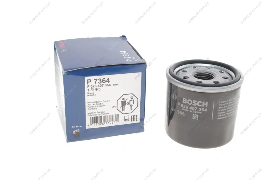 <strong>Фільтр оливи BOSCH F026407364 (фото 1)</strong>