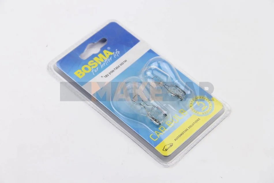 <strong>Автолампа T20D 12V 21W W21W BLISTER (2 шт) BOSMA Bosma 0133B (фото 1)</strong>