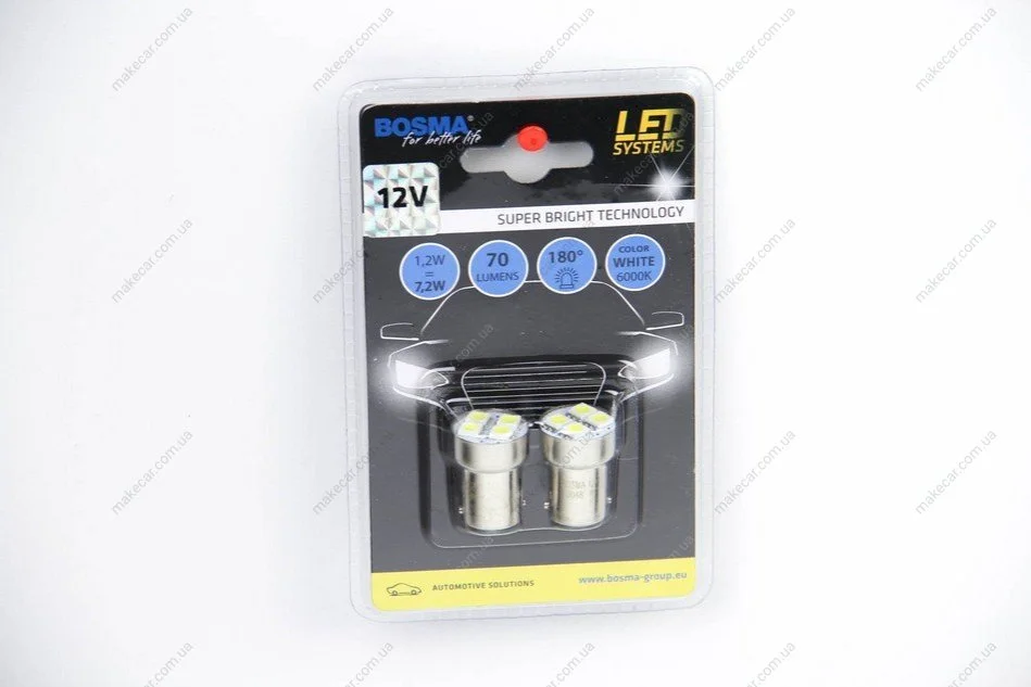 <strong>Автолампа BA15S LED 12V 4XSMD 5050 LED WHITE (2 шт) Bosma 3048 (фото 1)</strong>